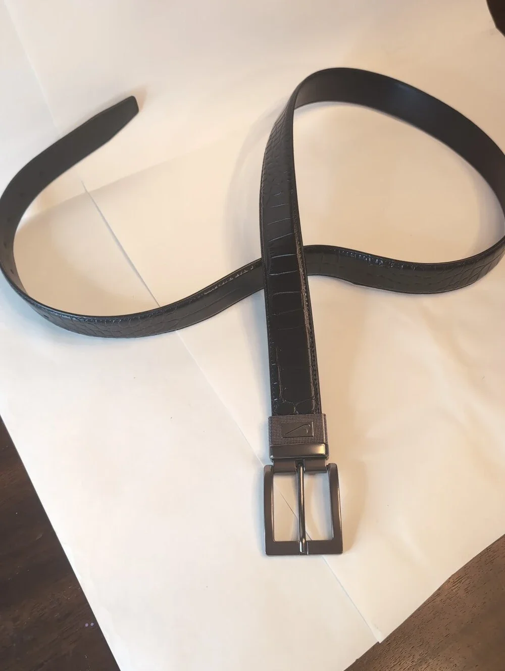 Nike Reversible Golf Belt. Crocodile Embossed Side + Smooth Side. Size XL 42-44
